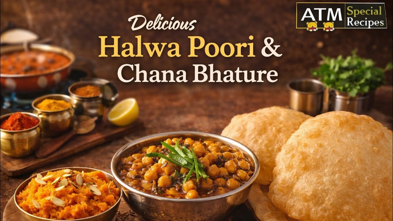Halwa Poori & Chana Recipe | Perfect Desi Nashta at Home | ATM Special Recipes
