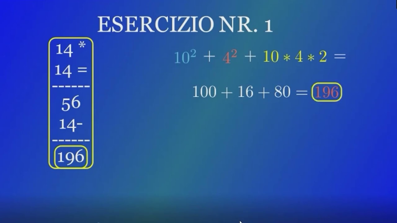 Trucco per calcolare velocemente il quadrato di un numero