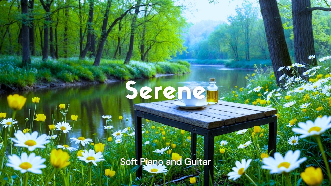 Serene Morning Music – Relaxing Piano & Guitar for Reading & Stress Relief ☘️