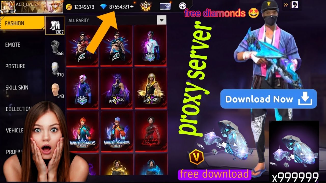 Free Fire proxy server 😳 install பண்ணுவது எப்படி 🤭free bundles 🤩 unlimited diamonds 💎#frrefire #ff 
