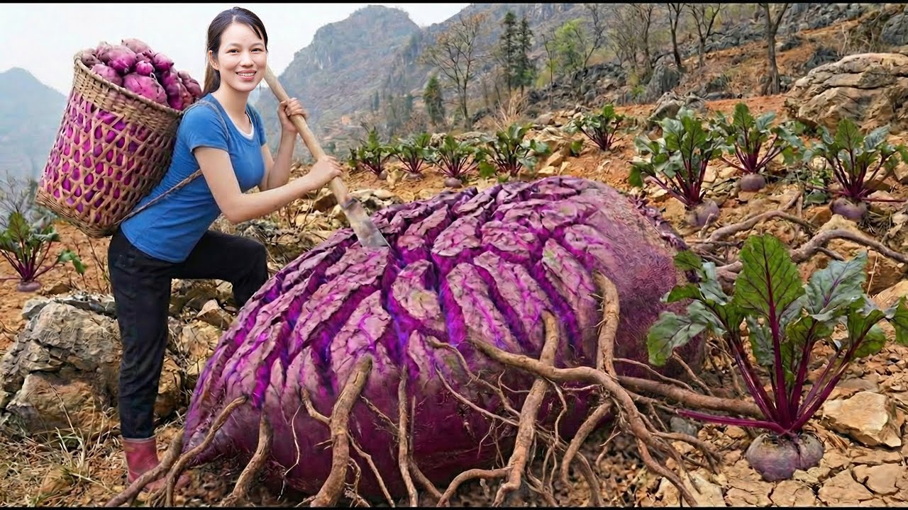 Harvesting Rare Yam Tubers High in the Mountains | Growing Strong in Barren, Rocky Soil