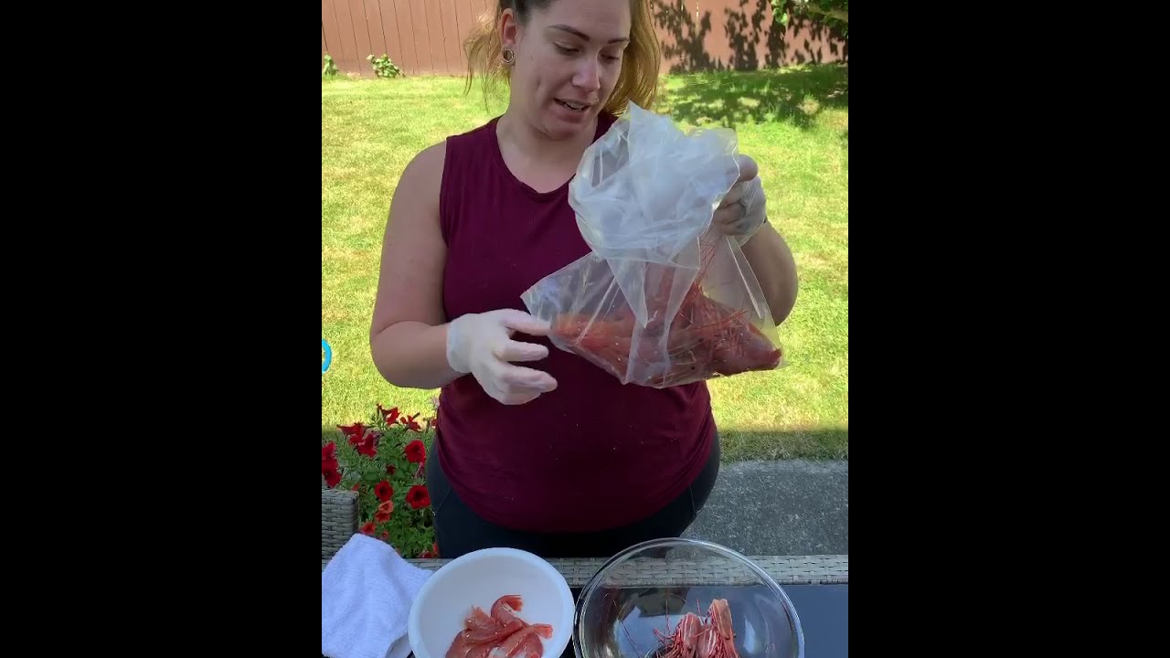 How to prep live spot prawns.