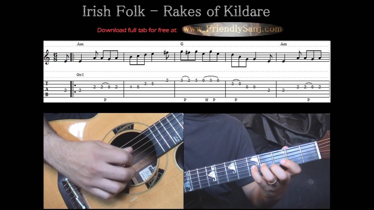 Guitar Tutorial 6 - Irish Folk - Rakes of Kildare - Full Tab