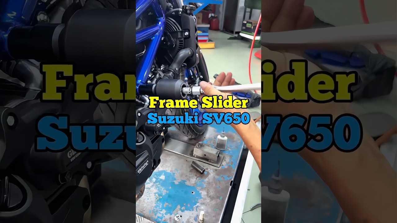 Frame Slider - Suzuki SV650 #service #asmr #premiumsportcycles #psc #sv650 #youtube #shorts #fyp
