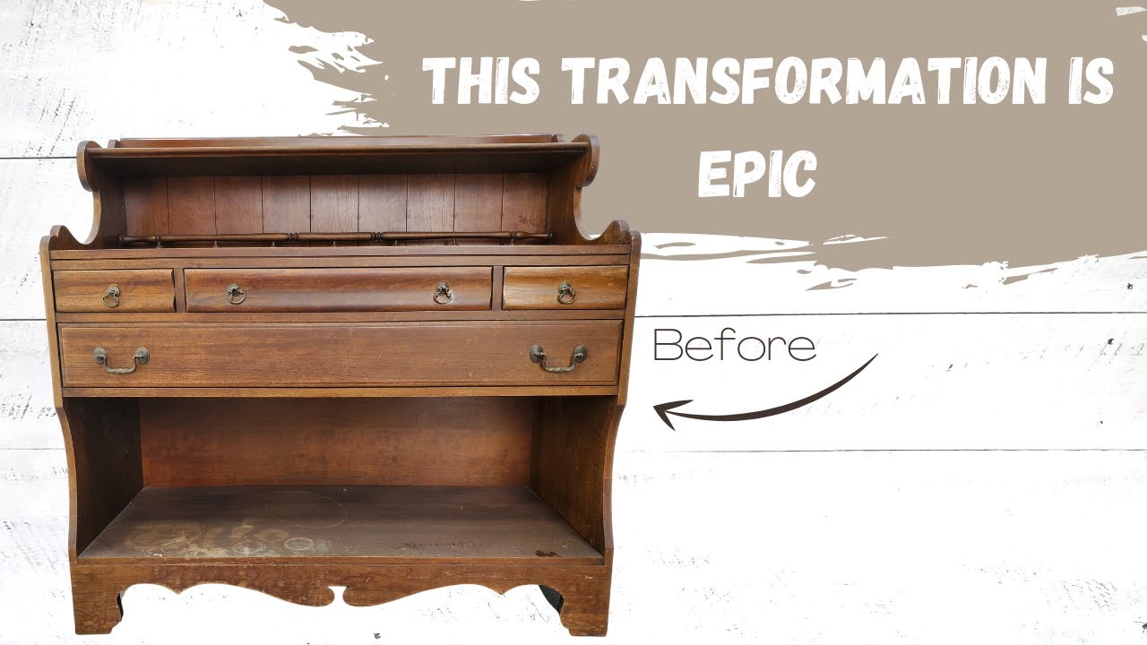 A Damaged Sideboard is Transformed into a Kitchen Island - Extreme Furniture Makeover!