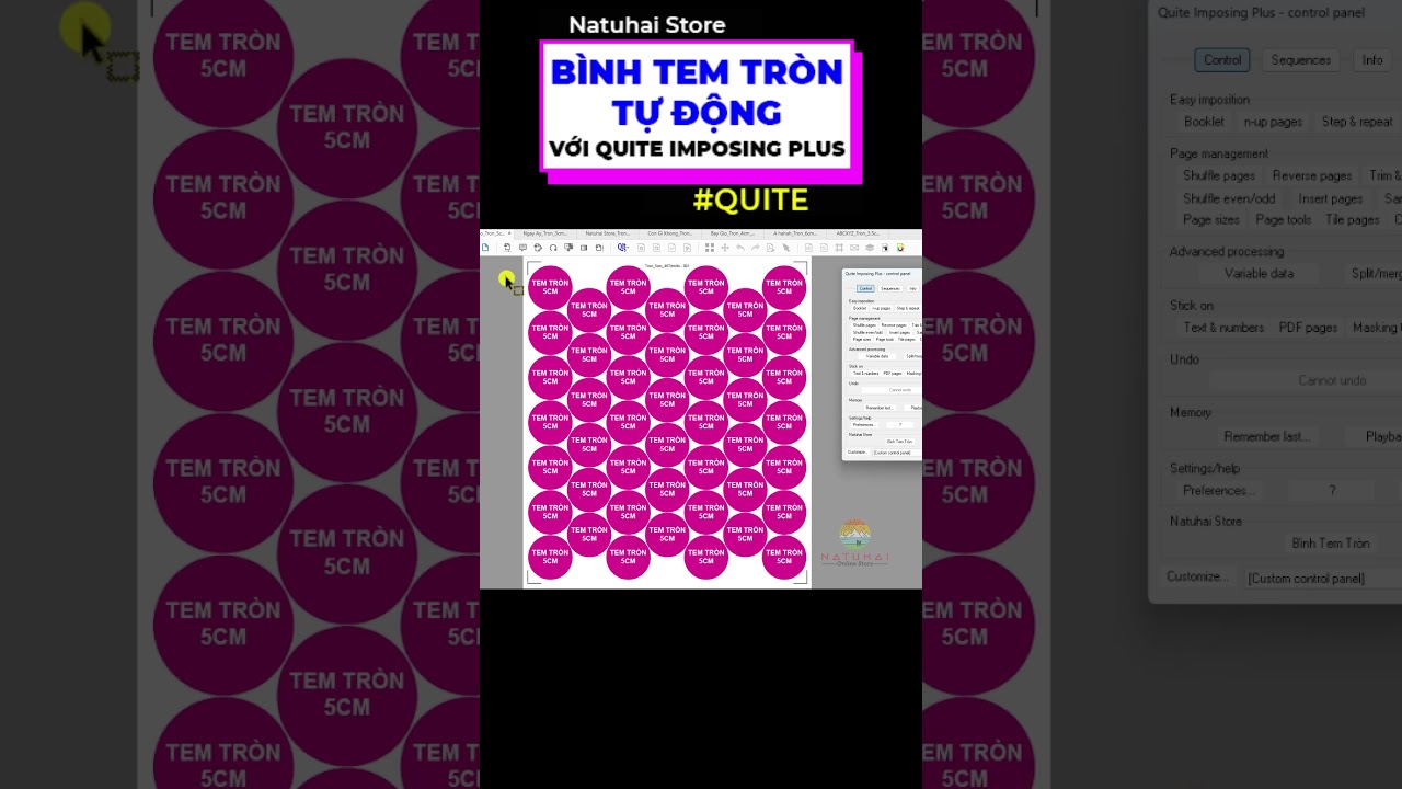 B&igrave;nh tem tr&ograve;n tự động | Quite imposing tutorial | Natuhai Store