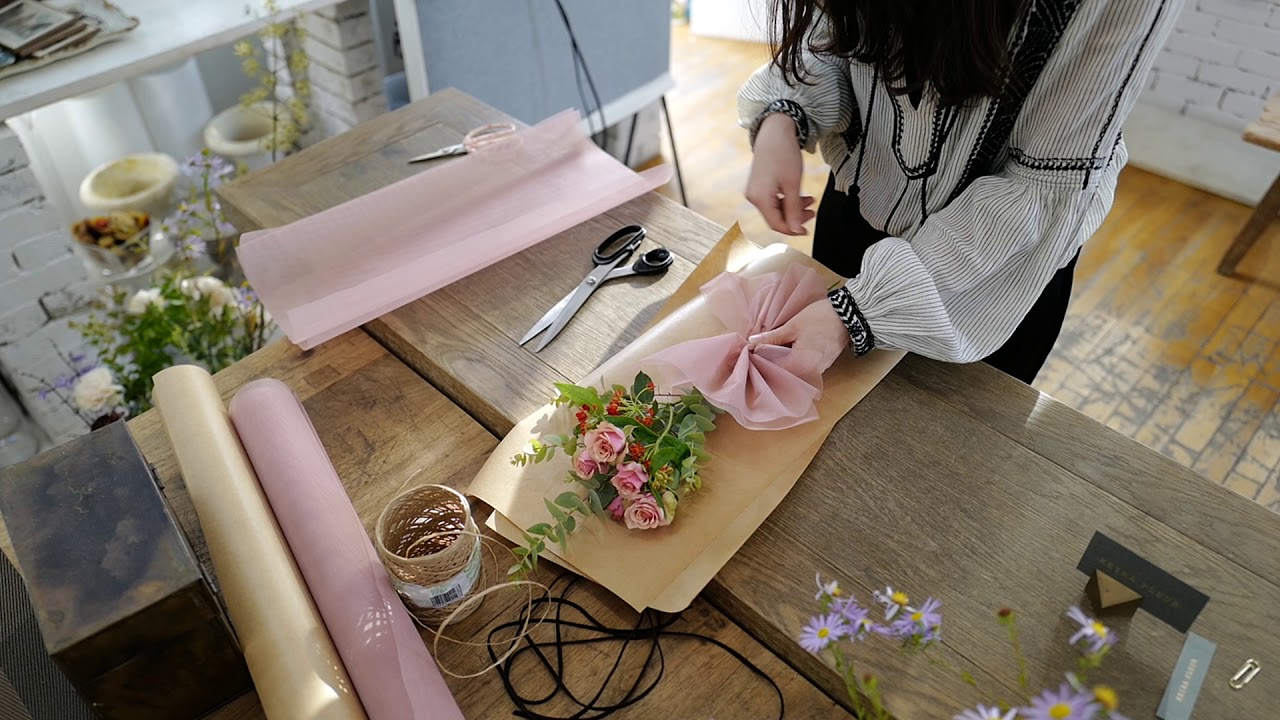 케이라플레르(Keira Fleur) 한송이 꽃다발 포장법, 플로리스트, 플라워레슨, 플라워클래스