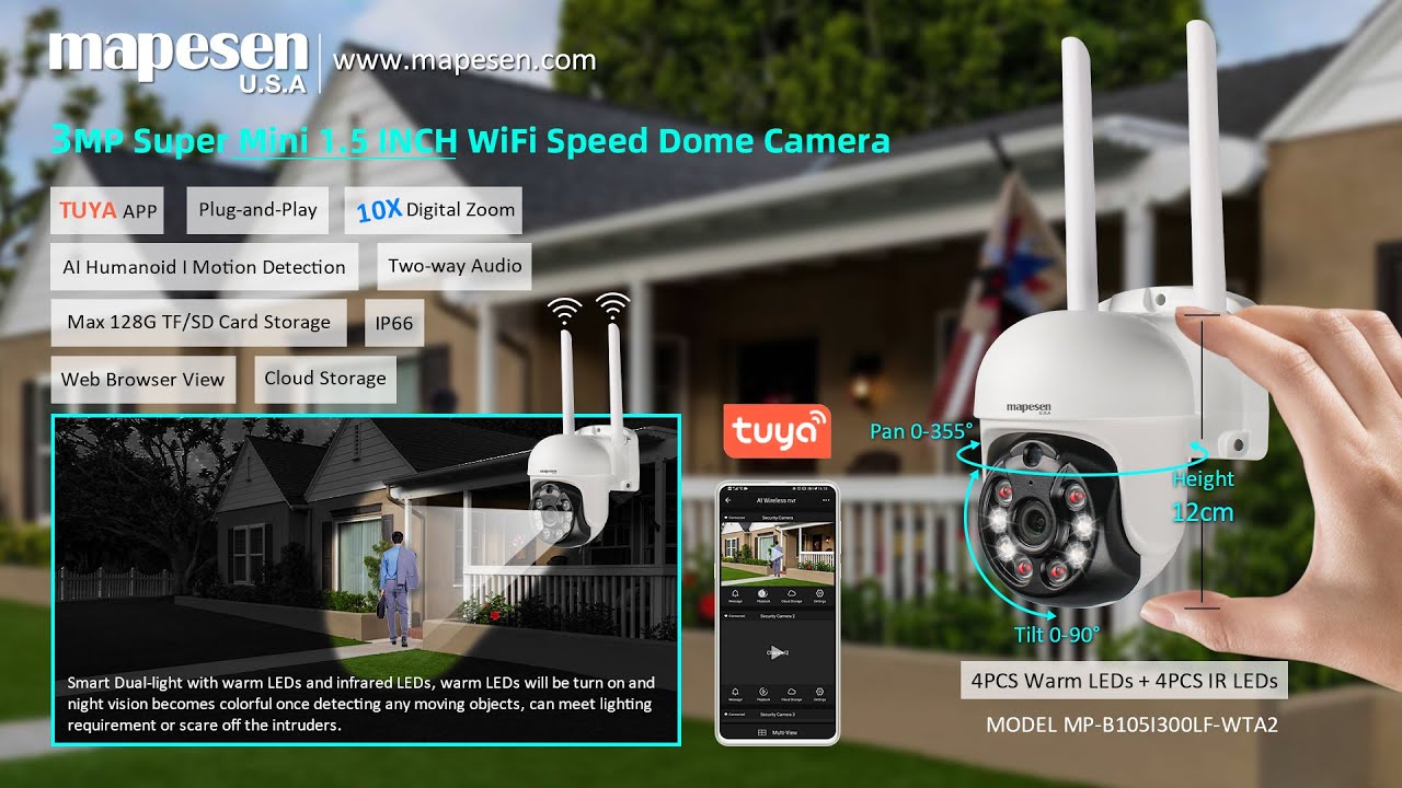 Mapesen B105 TUYA Smart WiFi 1.5 INCH Super Mini PTZ Camera
