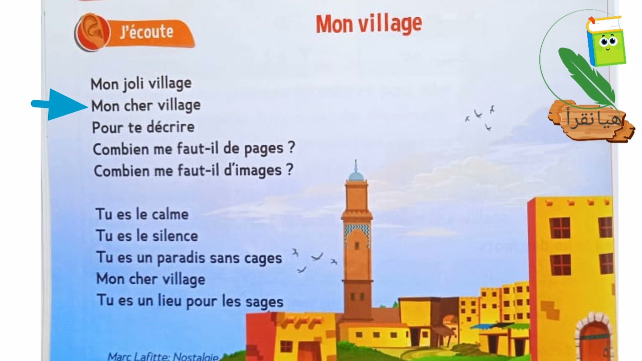 poésie : mon village / unité 4 : la ville le village / trésor des mots / cp