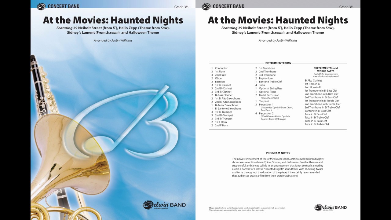 At the Movies: Haunted Nights, arr. Justin Williams -- Score & Sound