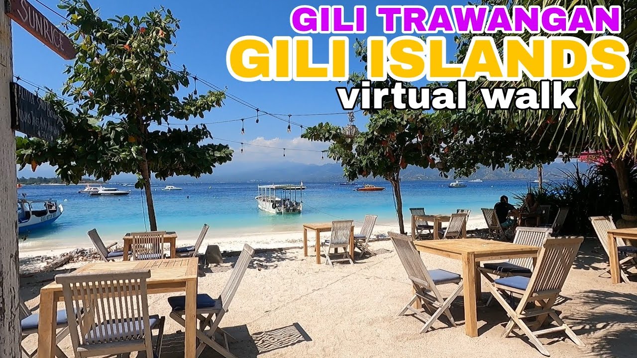 Gili Trawangan in Gili islands, Indonesia (Virtual Walk part 1)