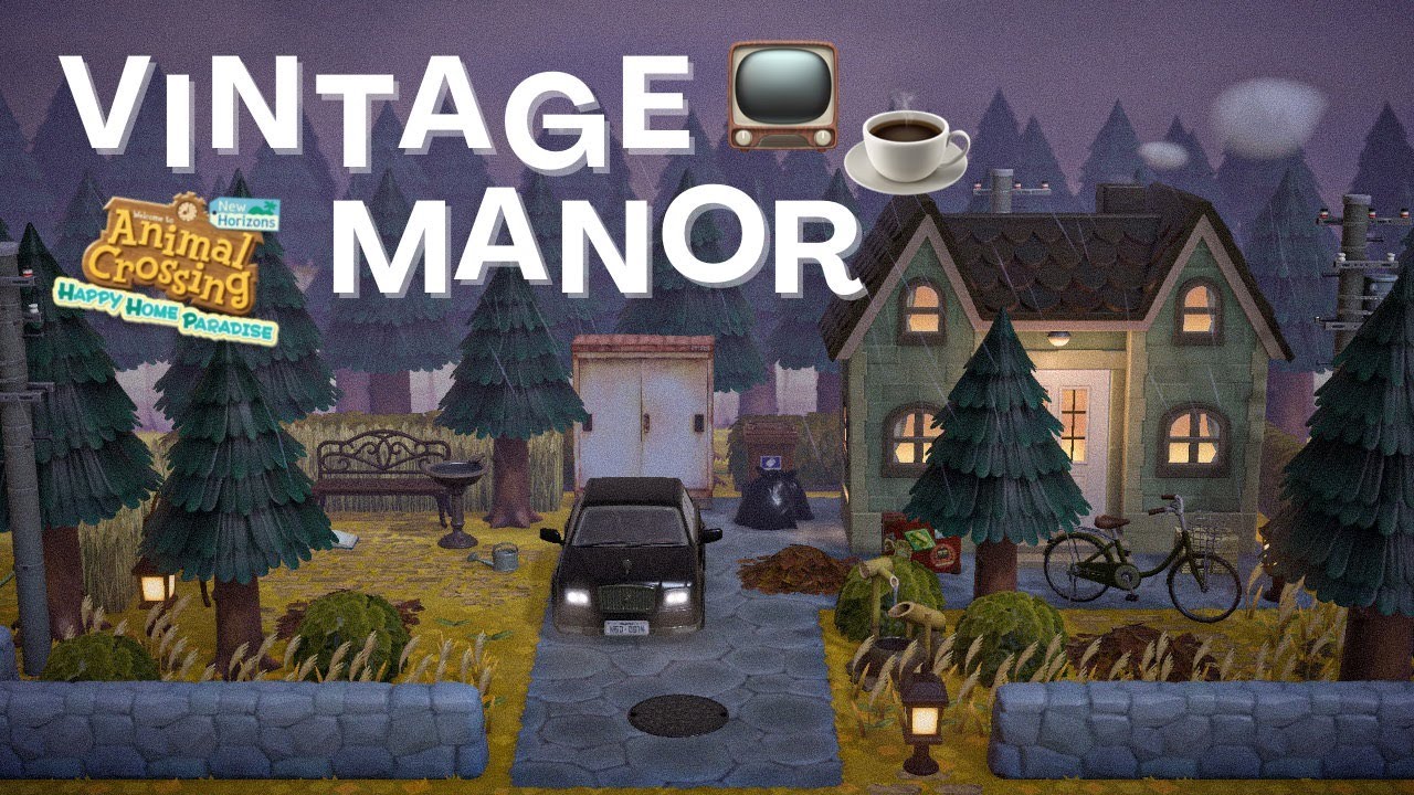 building a vintage manor in the woods for lobo! 🌲☕️ ~ happy home paradise speedbuild (acnh)