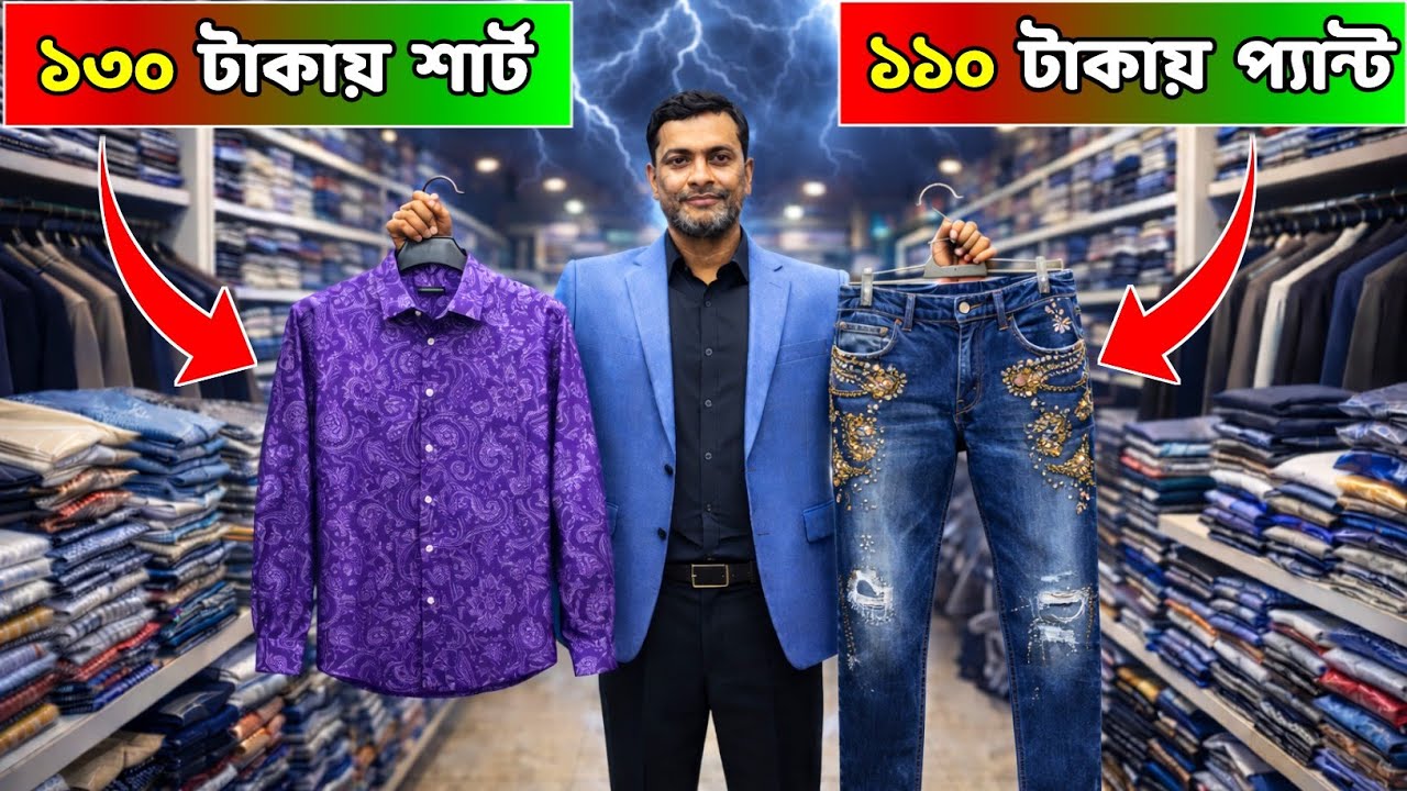 ১৩০ টাকায় শোরুম কোয়ালিটির শার্ট পাইকারি । ১১০ টাকায় বড়দের জিন্স প্যান্ট পাইকারি । #jeanspant 