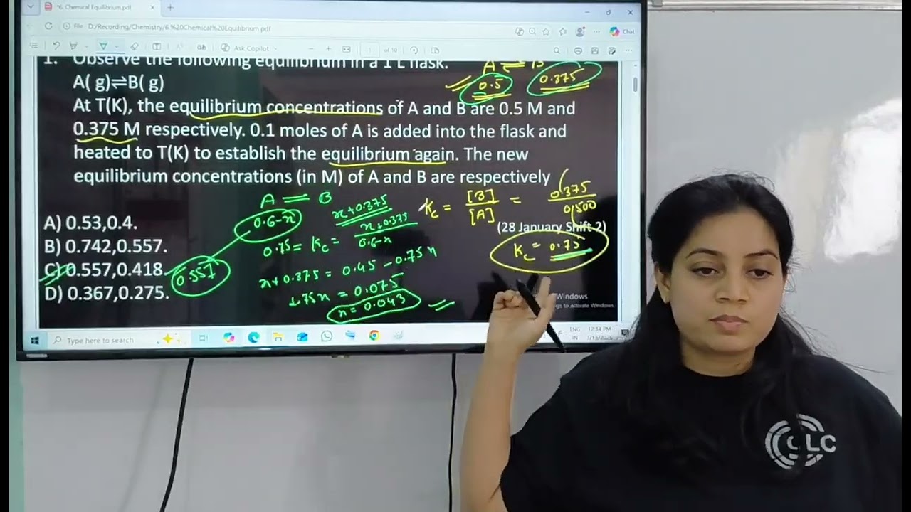 Chemical Equilibrium: JEE 2026 January session complete Discussion 