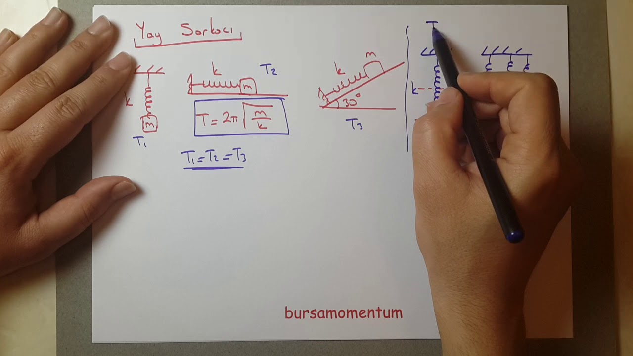 Basit harmonik hareket 3  yay sarkacı