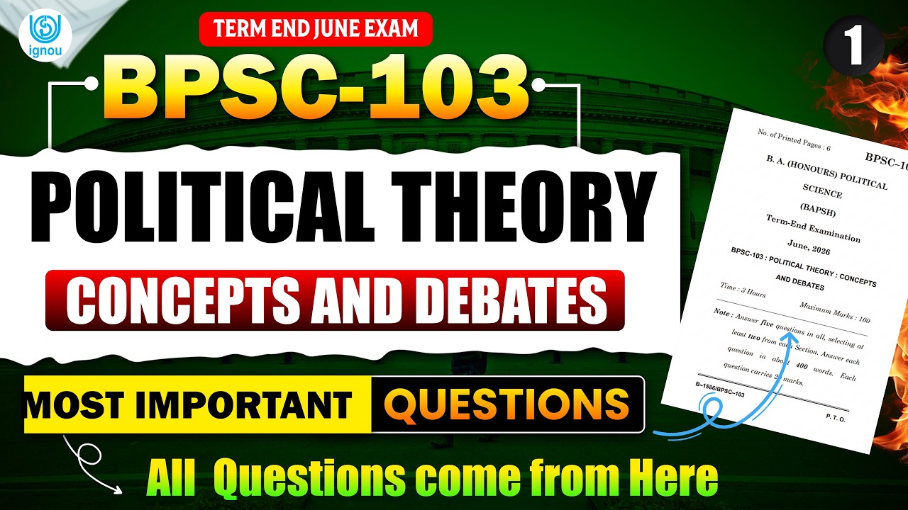BPSC 103 Important Questions June 2026 Exam in English | BPSC 103 Question Paper 2026 | IGNOU 