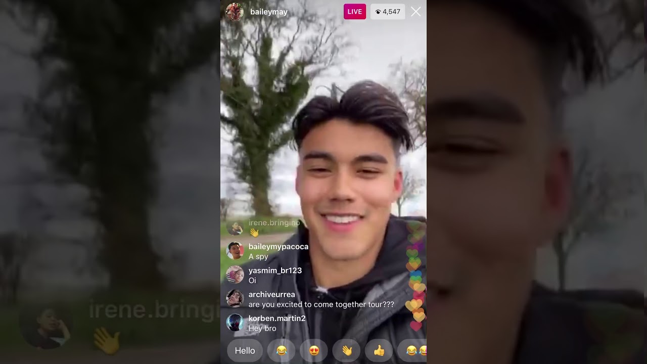Bailey May is live talking to the fans alone in the park in Uk Mar/16/2020