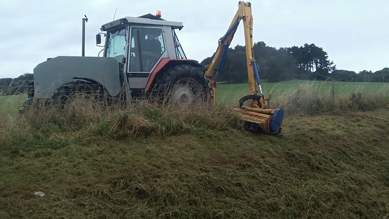 MF3080 verge bank mowing!