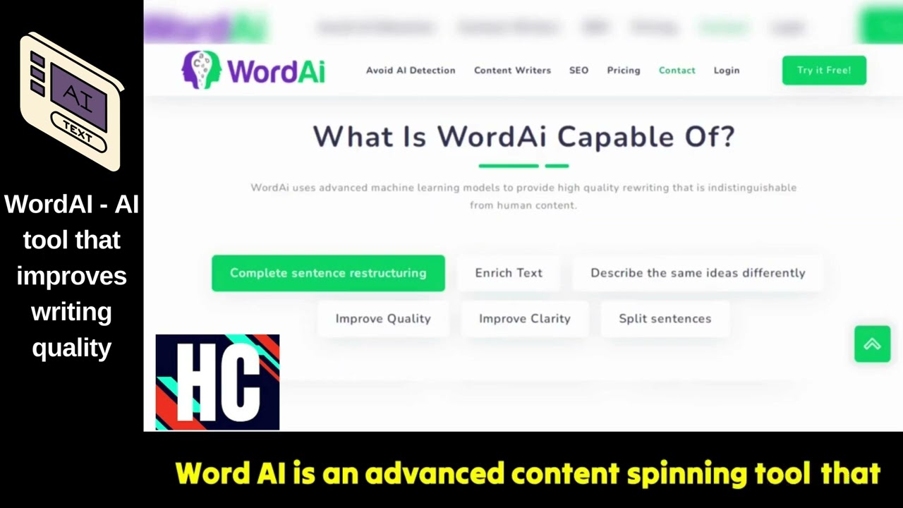 WordAI - AI tool that improves writing quality