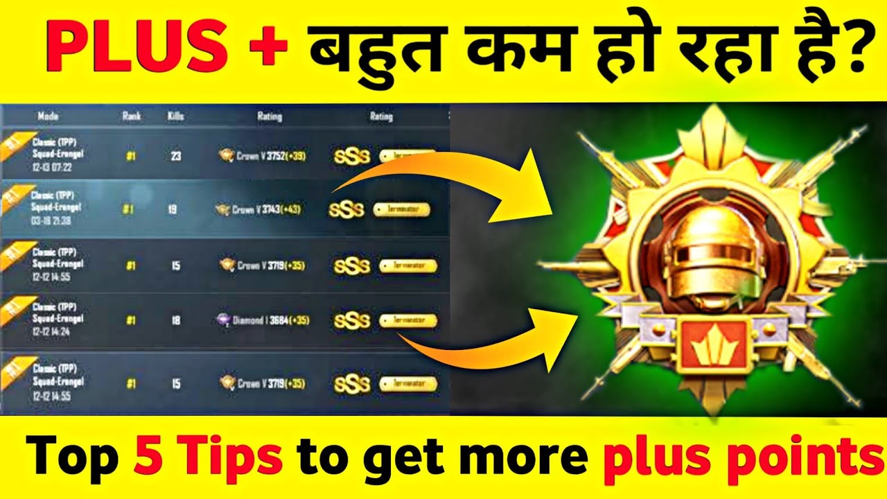 Top 5 Tips To Get More Plus Points 🔥 How To Get More Plus Points in Bgmi 🔥 How to push conqueror