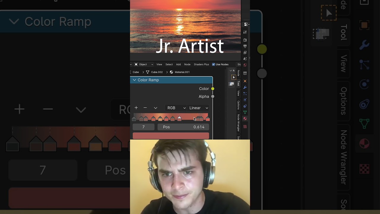 Jr vs Sr Artist: Color Ramp Stops #blendertutorial #blender #blendercommunity #blender3d #b3d