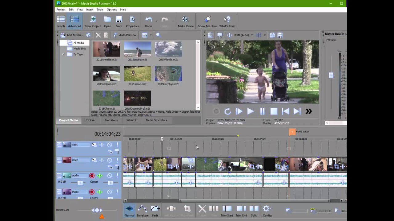 Proxy Editing video with Sony Movie Studio 13