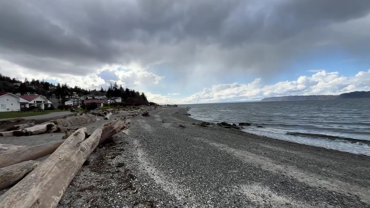 Relaxing Pacific Northwest beach | Unedited, no music, Mukilteo, Washington