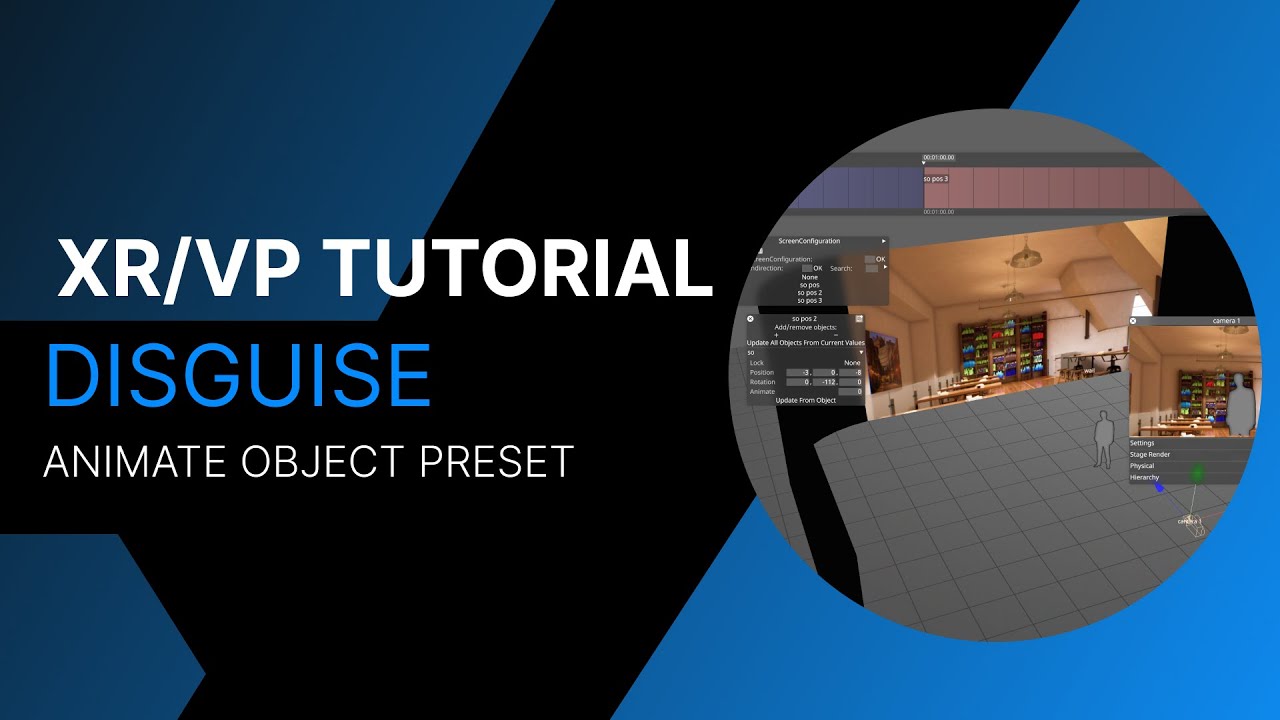 Disguise | Scene Origin location using Animate Object Preset | Renderstream