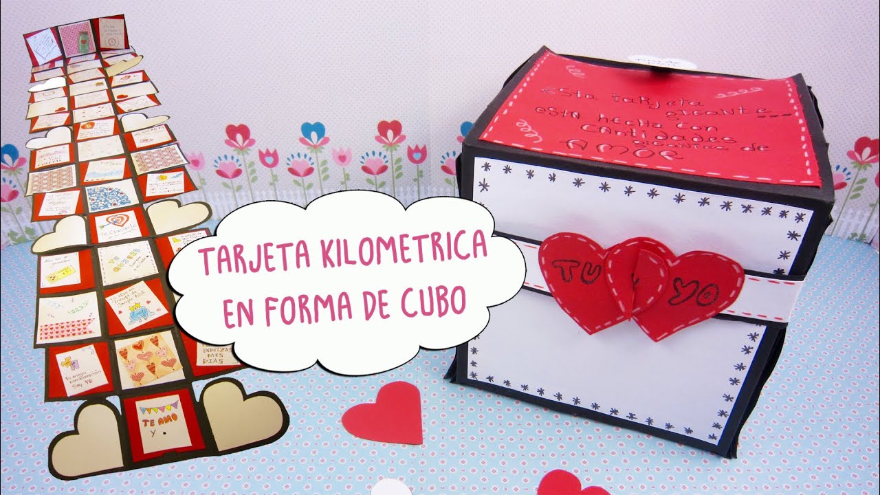 Tarjeta Kilometrica en Forma de Cubo -San Valentín- Manualidades aPasos