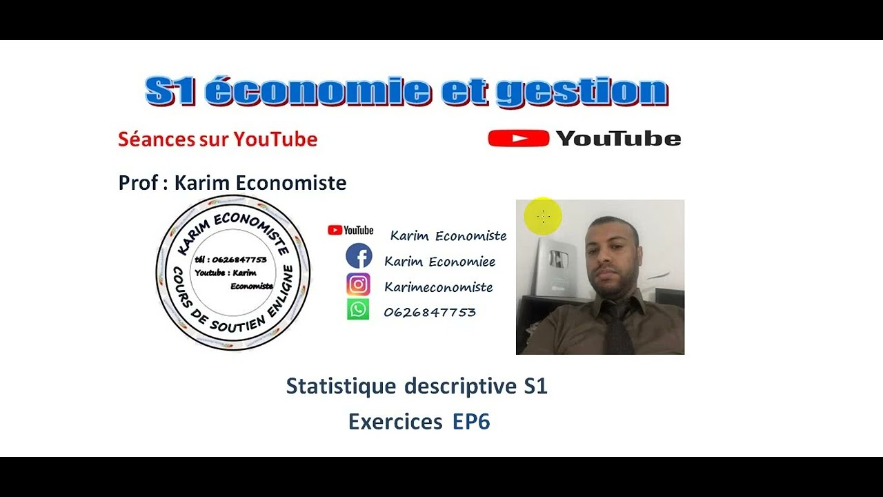 Statistique descriptive S1 Exercices EP6