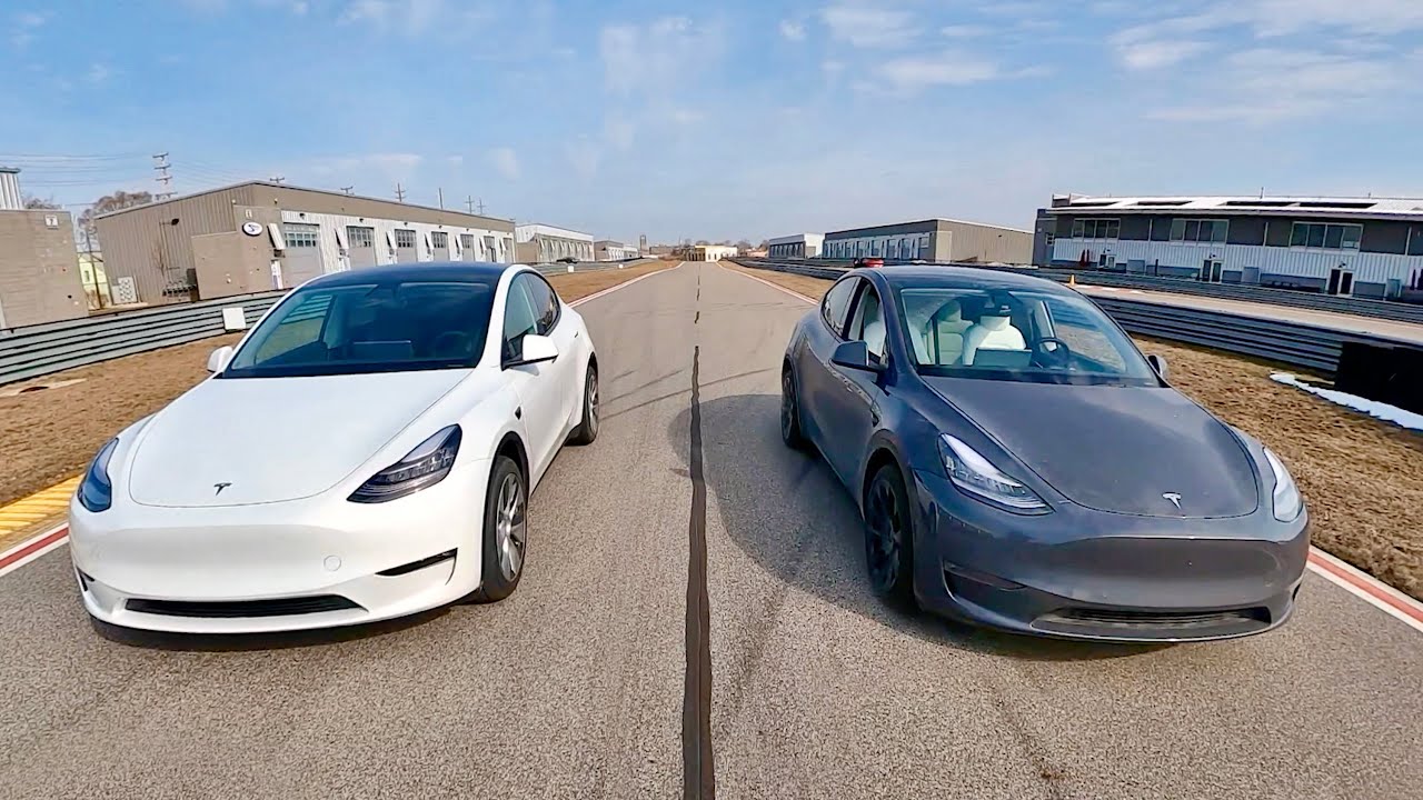 Tesla Model Y Drag Race - Standard Range RWD vs. Long Range Dual Motor