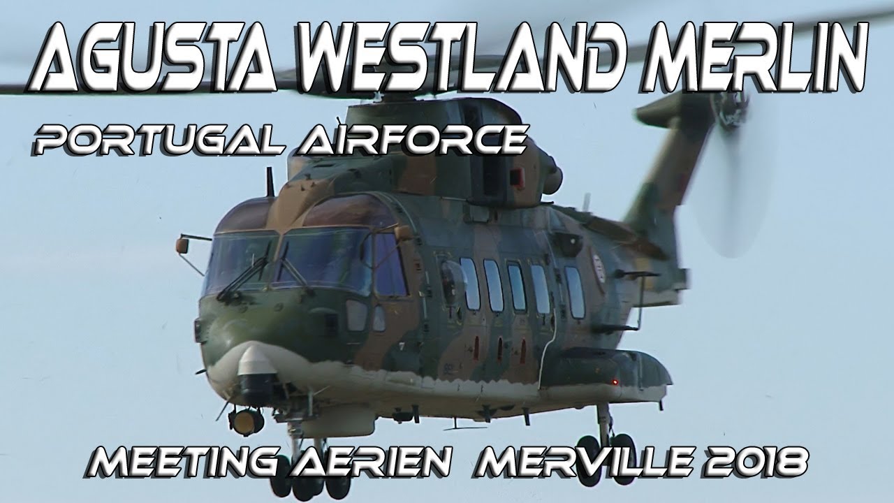 4Kᵁᴴᴰ 4K UHD Agusta Westland Merlin Rare Display from Portugal Airforce Merville Airshow 2018