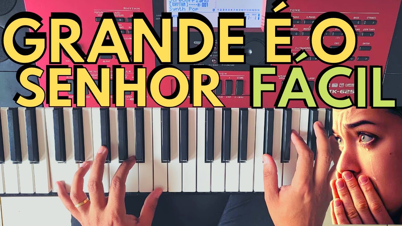 🔥GRANDE É O SENHOR ((Adhemar de Campos))  SIMPLIFICADA FÁCIL - AULA COMO TOCAR TECLADO INICIANTE