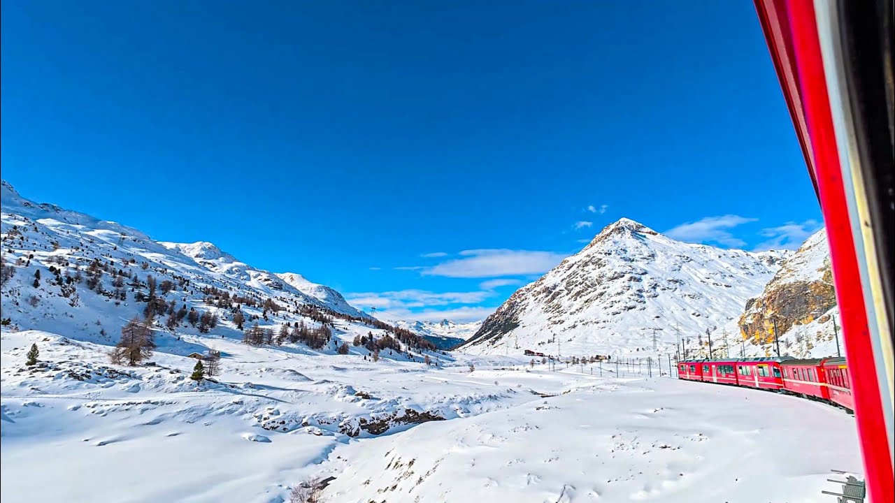 Switzerland’s Most Beautiful Railway Revealed｜Bernina Railway Scenic Views｜4K