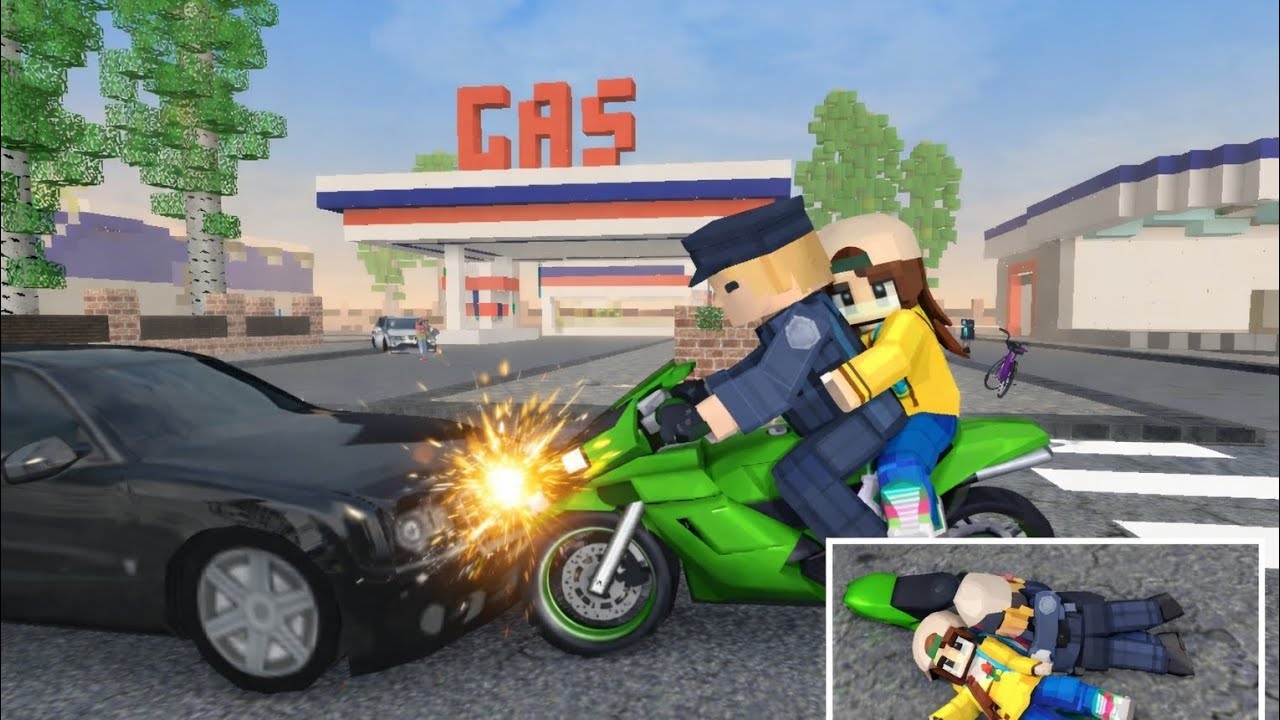 POLICE BIKE ACCIDENT! OFFICER & WIFE CRASH WITH CAR 😱 | SCHOOL PARTY CRAFT