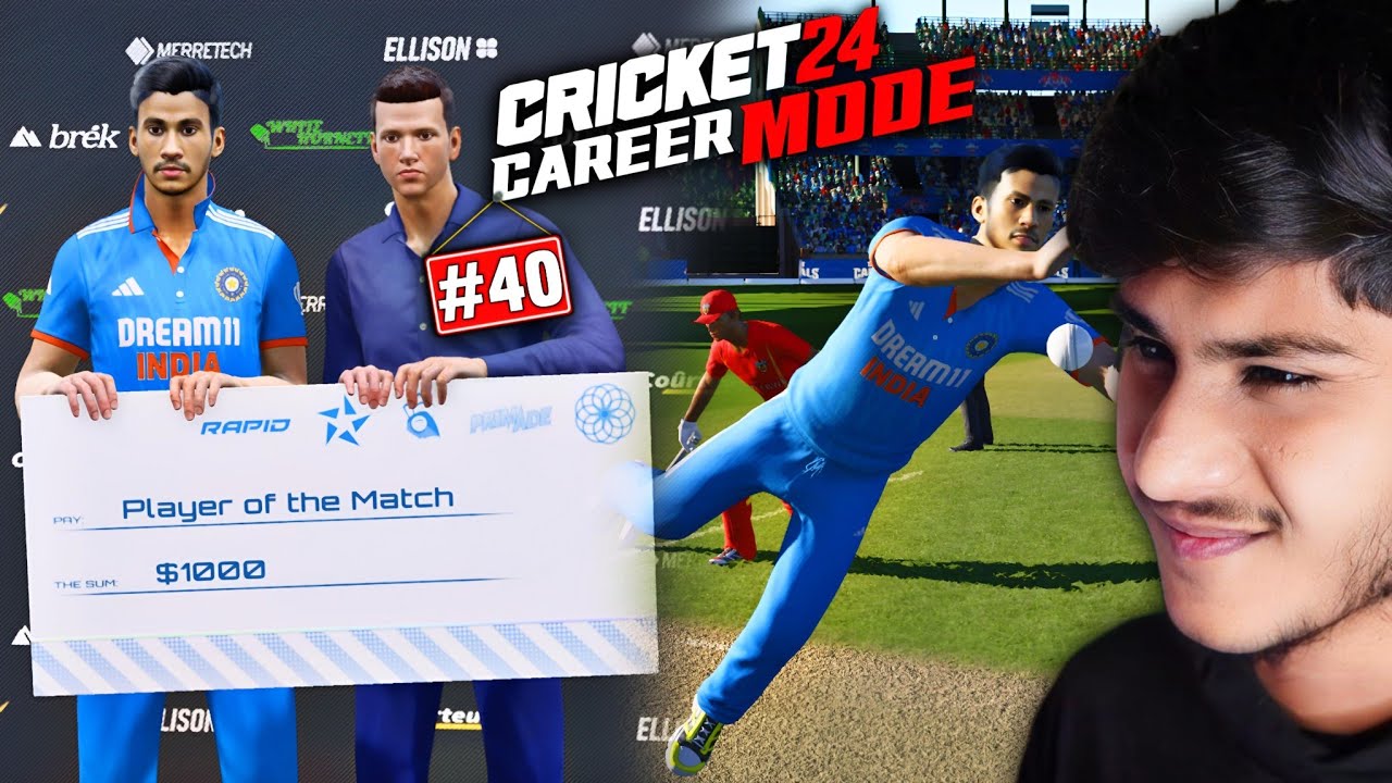 BEST ODI DEBUT & 100 RUNS PARTNERSHIP WITH KING KOHLI | CRICKET 24 CAREER MODE GAMEPLAY #40