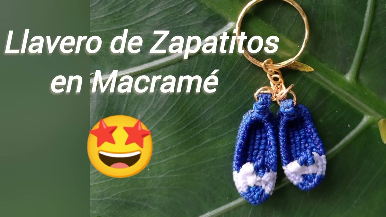 llavero de Zapatitos en macramé paso a paso