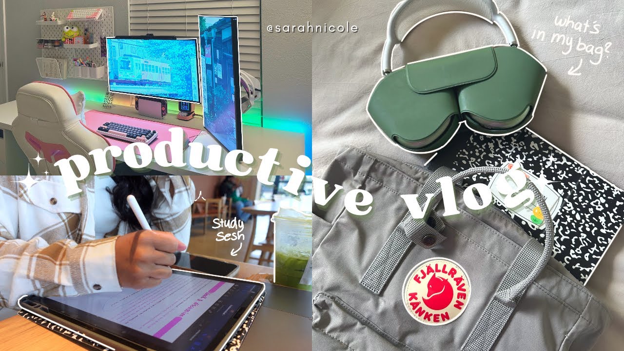 chill productive vlog🐰| kanken totepack unboxing, studying, morning routine, life as a homebody
