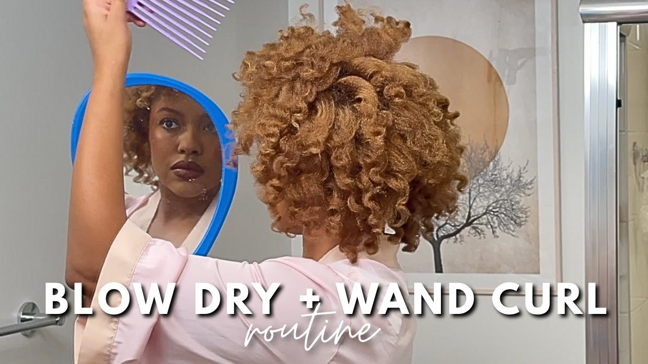EASY BLOW DRY & WAND CURL ROUTINE ON TYPE 4 HAIR 🤎