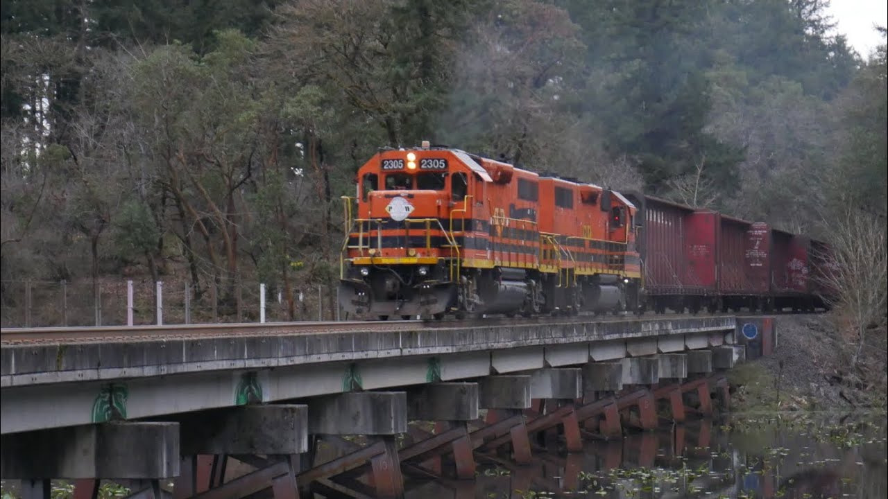 Portland and western 2305 OEX Crossing Coffee creek bridge at Tonquin OR
