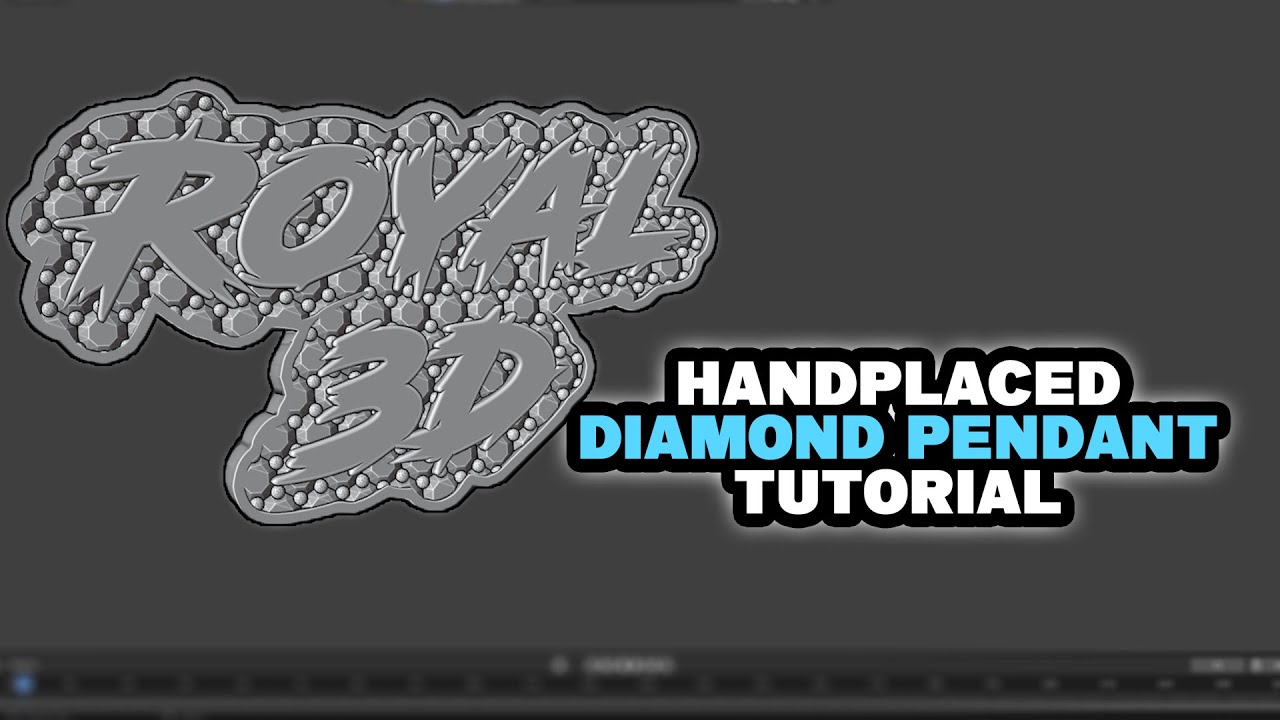 (BLENDER) How To Make Hand Placed Diamond Name Pendant!