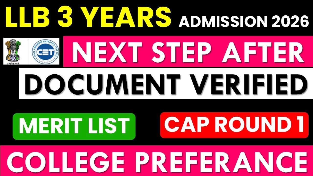 MH LAW CET (3 Yrs) 2026 - CAP ADMISSION PROCESS | Step by Step Law CET Admission Process 2026 |