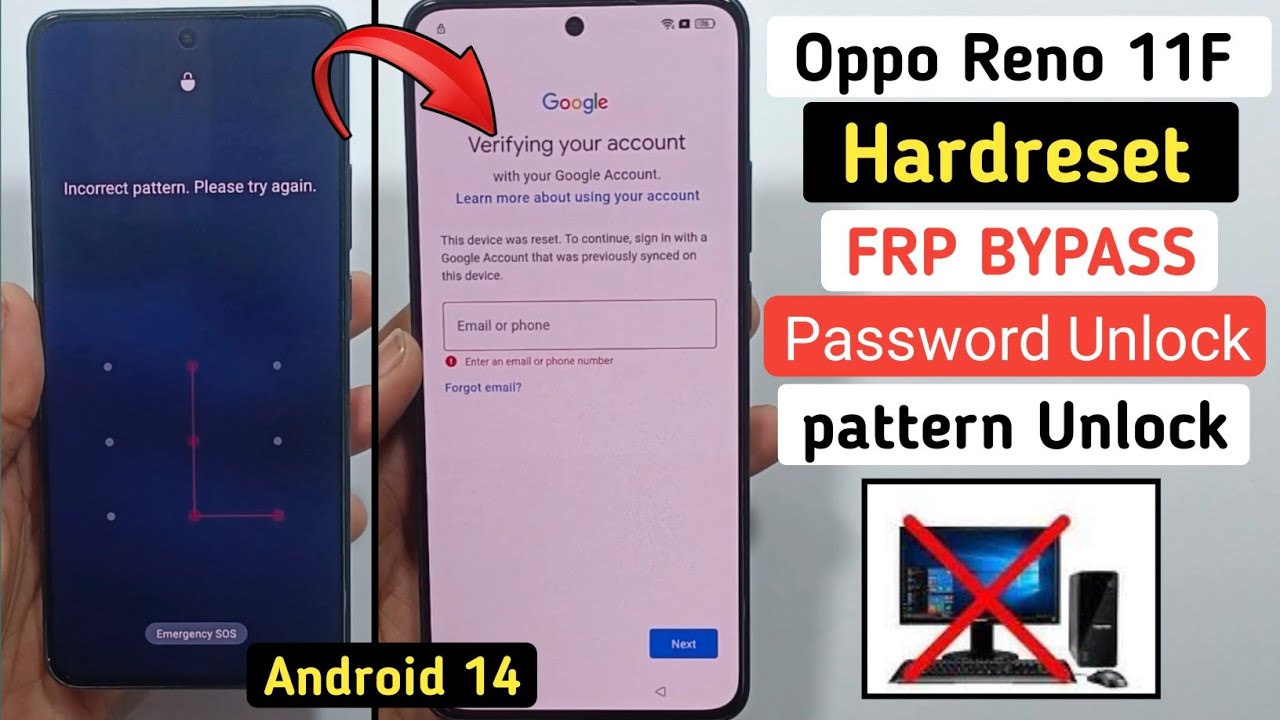 How To Hard Reset OPPO RENO 11F 5G || Oppo Reno 11F 5G FRP Unlock Android 14 || Without Pc