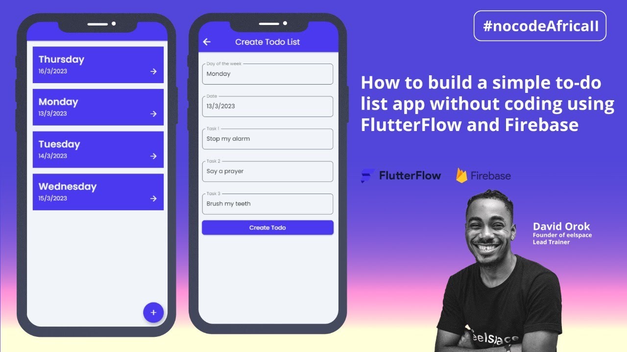 Live Class on How to Build a Todo List app without coding using FlutterFlow and Firebase