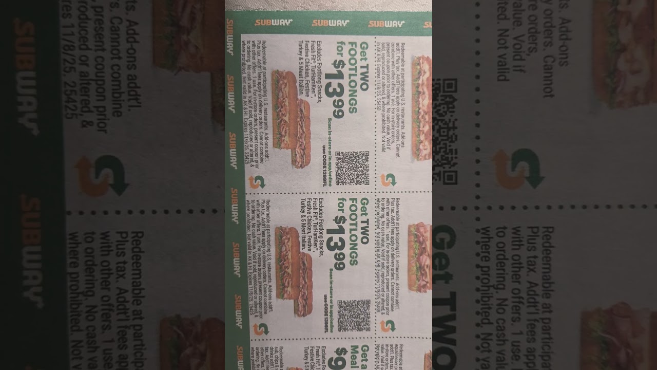Subway coupons till 11/8/2025