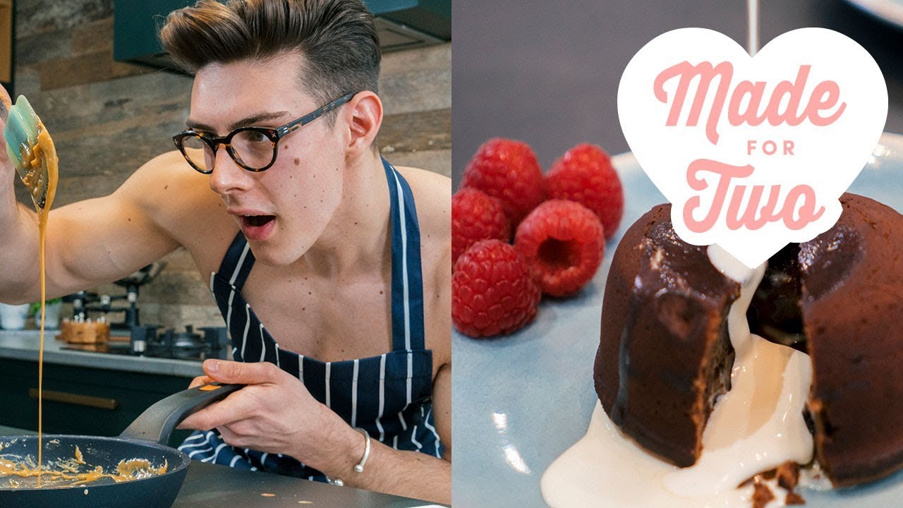 Chocolate Cake with Molten Caramel Center | Made for Two with Topless Baker | Food Network