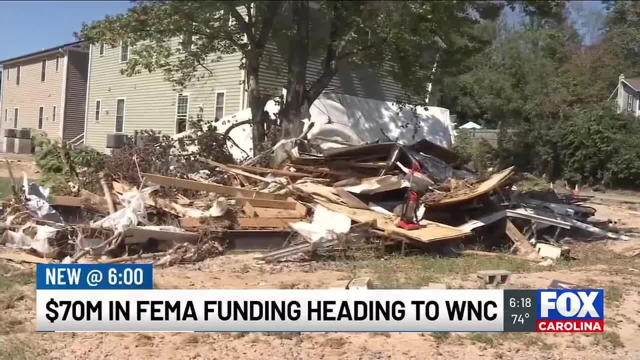 $70 million in FEMA funding heading to WNC