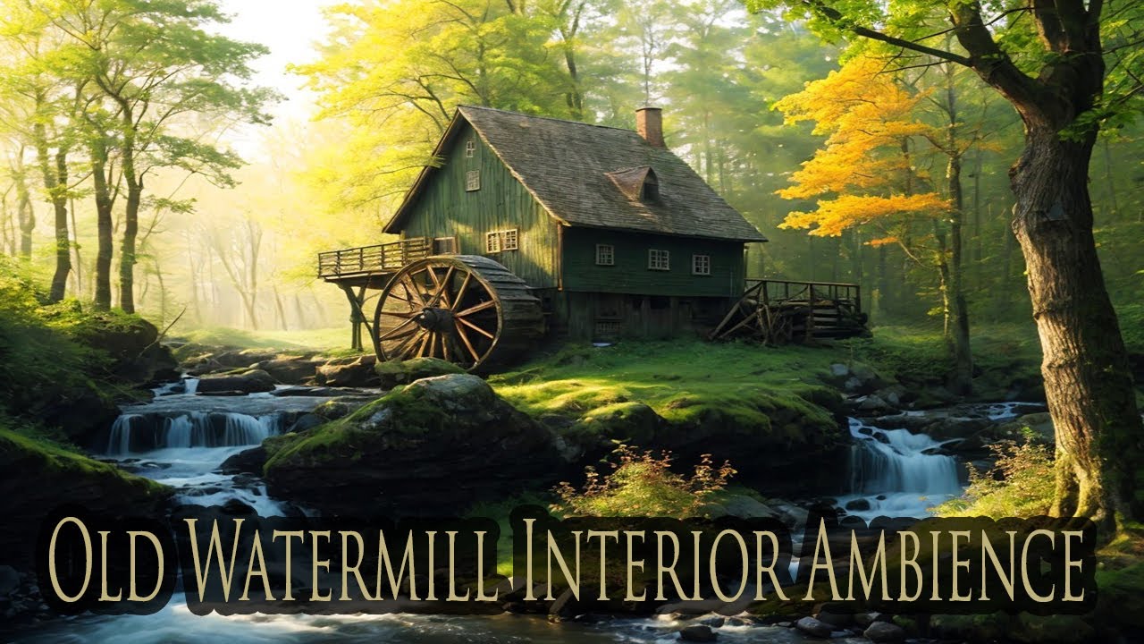 Old Watermill Interior Ambience, Old Machinery Relaxing Meditative Drone Sound