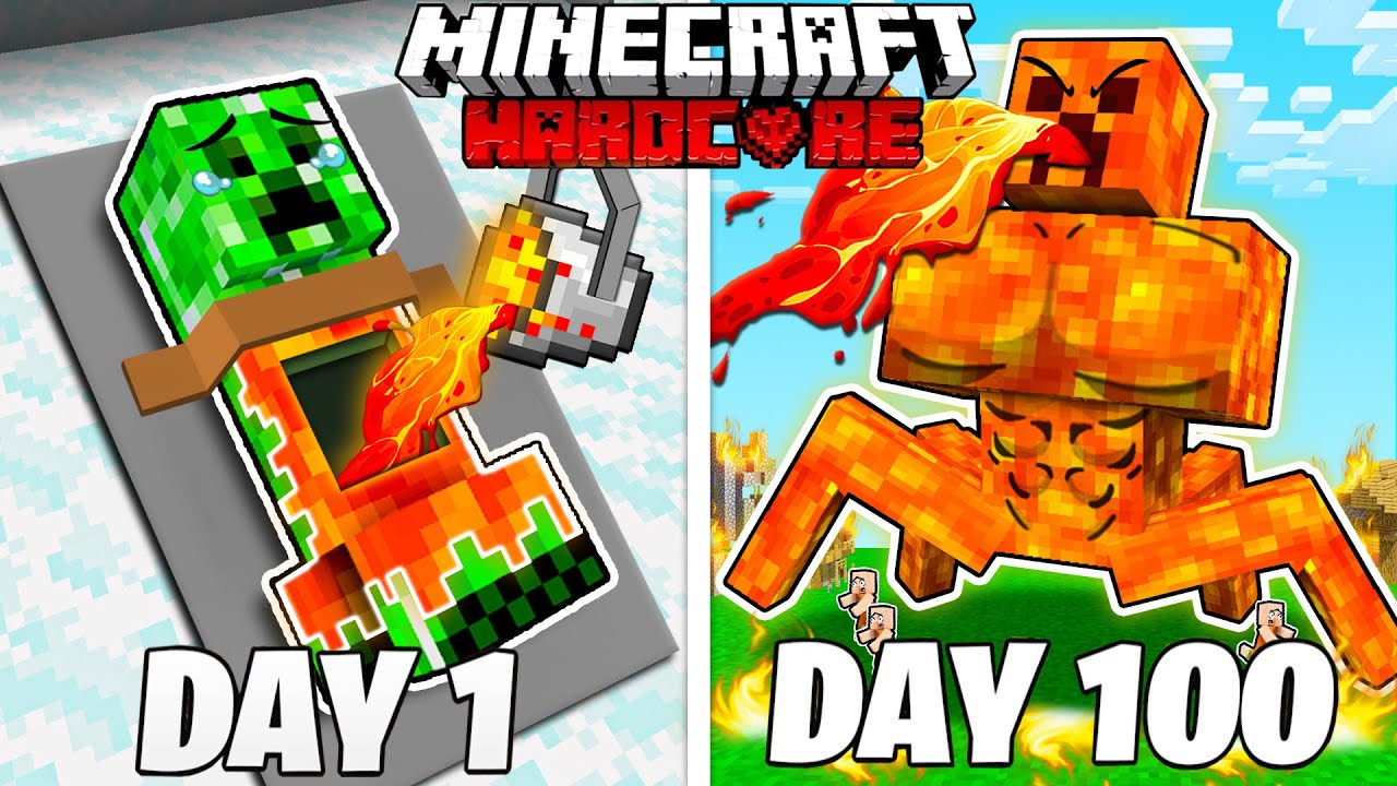 I Survived 100 Days as a LAVA CREEPER in HARDCORE Minecraft