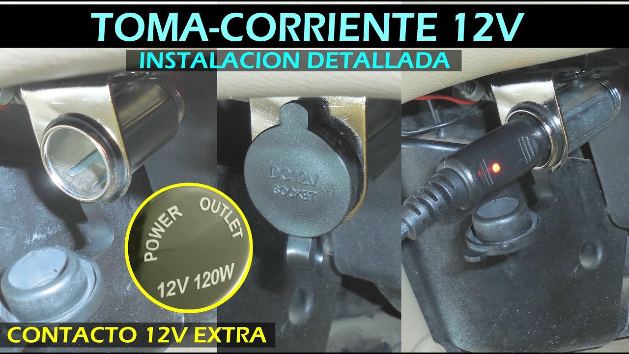 Como instalar Toma de corriente 12v extra en el auto (facil y detallado)